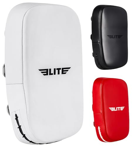 Elite Sports Muay Thai Kickboxing Training Pad for Kickboxing,MMA,Taekwondo,Karate. Ideal for Punches,Knees, and Kicks in Martial Arts Training (Solid White)