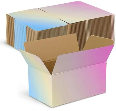DEZIBOX Colorful Shipping Boxes Medium 9x6x4 Inches, 30 Pack Corrugated Cardboard Boxes for Packaging Small Business Mailing