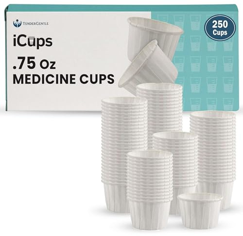 Paper Medicine Cups .75 oz - 250 Disposable Souffle Cups for Medicine Distribution, Pills, and Liquids - Samples for Ketchup and Condiments