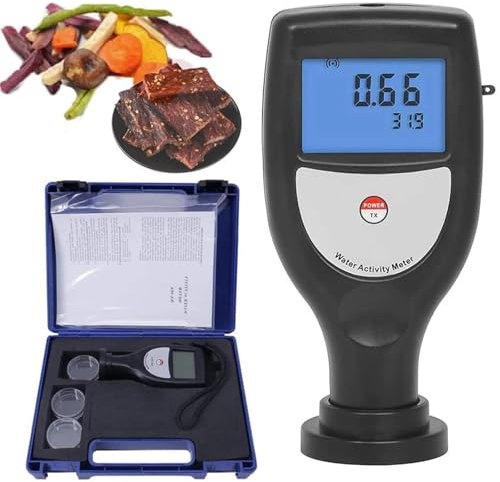 ylpddmm Digitales Lebensmittel-Wasser-Aktivitätsmessgerät, Wassergehaltstester, Smart Food Wasseraktivität Prüfgerät Messer für Ruckelfreies Trocken Frucht Korn Gemüse AW-Monitor, Reichweite 0~1,0 Aw