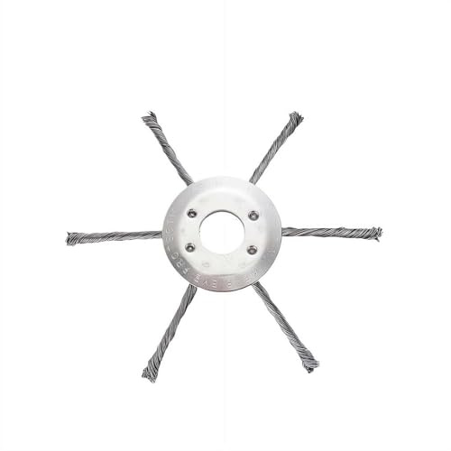 Tête de débroussailleuse en fil d'acier - Tête de brosse de rechange pour enlever la mousse et la rouille (200 mm - 6 pièces)