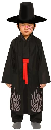FIESTAS GUIRCA | Costume de Demonio Negro Enfant (10-12 ans) - Chemise, Ceinture, Chapeau et Pantalon - Idéal pour Halloween, Carnaval et Fêtes Déguisées - Noir