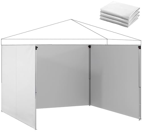 Outsunny 3 Paredes Laterales para Carpas de 3x3 m 300x200 cm Blanco