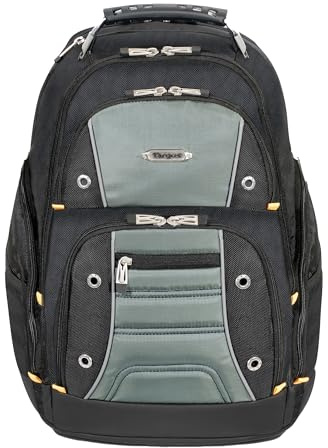 Targus Drifter II Laptop Backpack, Black/Gray – Backpack for Men for Business and Travel, Durable Water-Resistant Material, Fits up to 17 Laptops (TSB239US)