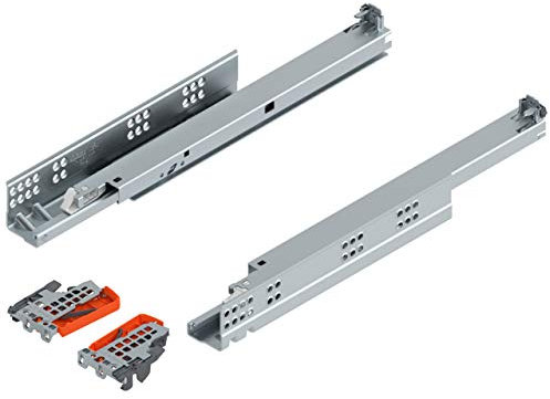 Blum Vollauszug Tandem Plus 560H4500C ohne Kupplungen - Schubkastenauszug aus Metall mit seitlicher Montage für Unter Montage