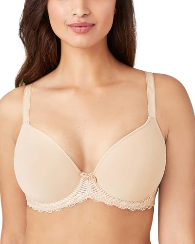 Wacoal Women's La Femme Lightly Padded Mid Coverage Plunge T-Shirt Bra, 853117, Natural Nude, 32G