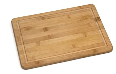 Lipper International Bamboo Wood Kitchen Cutting and Serving Board with Non-Slip Cork Backing, Medium, 13-3/4 x 9-3/4 x 5/8