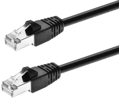 Monoprice - 124360 Cat6A Ethernet Patch Cable - Network Internet Cord - RJ45, 550Mhz, STP, Pure Bare Copper Wire, 10G, 26AWG, 10ft, Black