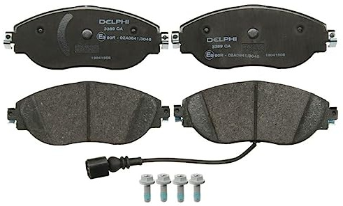 DELPHI LP3389 Bremsbelagsatz Bremsbeläge Vorne mit Verschleißwarnkontakt mit Zubehör für VW Golf VII Schrägheck (5G1, BQ1, BE1, BE2)