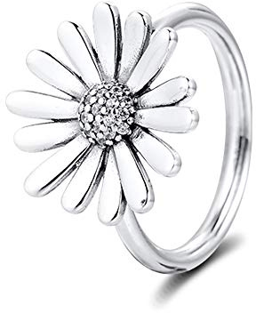 PANDOCCI 2020 Frühling Pave Gänseblümchen Blume Aussage Ringe für Frauen 925 Silber DIY Passend für Original Pandora Armbänder Charme Modeschmuck(54#)