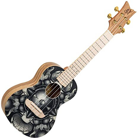 Ortega Guitars Konzert Ukulele Akustisch – Art Series – Fichte, Birds (RUAR-BI)