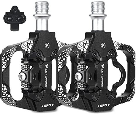 Daoco Pedales de bicicleta MTB Dual Platform SPD, pedales de clic, rodamientos sellados para bicicletas de montaña de montaña
