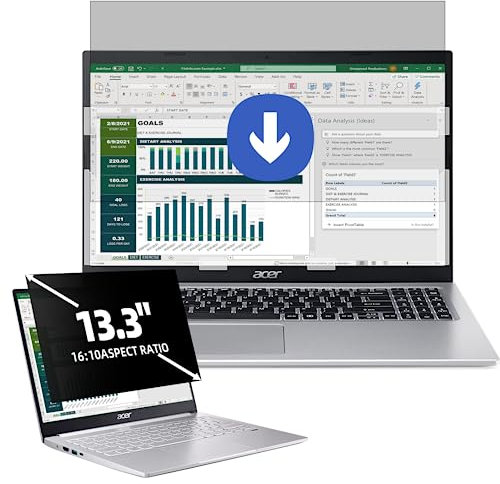 Laptop Sichtschutz 13,3 Zoll Seitenverhältnis 16:10, Anti Blaulicht Blendschutz Displayschutz, Abnehmbarer Blickschutzfolie Sichtschutzfilter Kompatibel mit Lenovo/HP/Dell/Acer/Samsung/Asus/Toshiba
