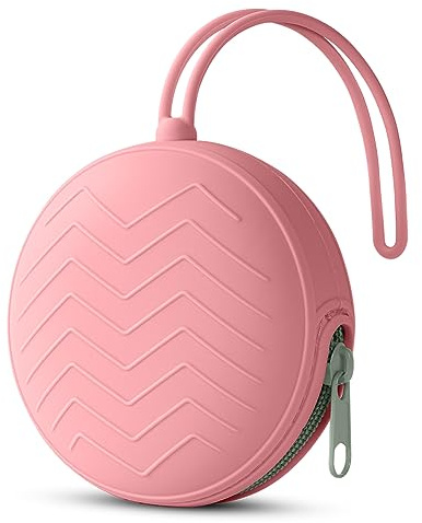 Aolso Silicone Dummy Holder Case, Portable Pacifier Soother Pods for Baby Travel and Home (Pink)