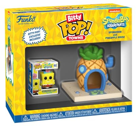 Funko Bitty Pop! Town: Spongebob Squarepants - Spongebob & Pineapple House | Goodies Officiels Cartoon/Animation - Jouet à Collectionner - Idée Cadeau Anniversaire pour Fans et Collectionneurs