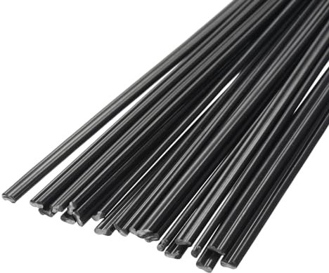 sourcing map 20pcs 8 Inch Plastic Welding Rods ABS Welding Strips Welder Rods for Plastic Welder,Car Bumper, Kayak Repair, Black