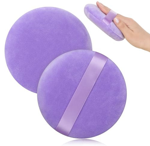 Puderquaste Körperpuder, 10,5 cm Runde Puderquaste Groß Ultraweich Waschbar Puderquastes für Körperpuder Wiederverwendbar Powder Puff Groß Puderquastes Lose Puderquasten Nass und Trocken Puderdose