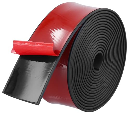 QWORK® 3 meter neopren självhäftande gummiremsa 40 mm x 2 mm - halkfri, vattentät, värme- och oljebeständig - för att täta golvet, vibrationsskyddande packning