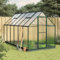Festnight Gewächshaus mit Fundamentrahmen Gewächshaus Aluminium Gewächshaus Winterfest Garten glashaus UV-SchutzTreibhaus Aufzucht Pflanzenhaus Tomatenhaus-Grün-334 x 169 x 202 cm