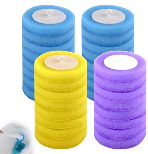 UOCAI 32 spazzole per il bagno per WC testine di spazzola in spugna ricaricabili spazzolino da WC usa e getta con detergente ricarica smaltibile spazzole per il water per pulire la tazza del