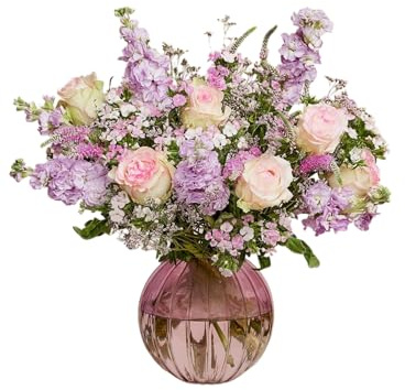 Blumenstrauß Wolkenpoesie in RosaViolett, mit Nelken, Rosen und Schleierkraut, 7-Tage-Frischegarantie, Floristen-Qualität, das perfekte Geschenk bestellen