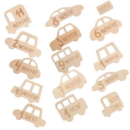 Uonlytech 15 pièces Cartes de Jalons Garçon Fille Décoratives pour Photographie et Décoration Chambre Cadeau Naissance Garçon Fille