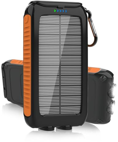 Solar Charger Power Bank 49800mAh - Portable Fast Charging Power Bank with Type-C & Dual USB Ports, Compatible with iPhone, Samsung & More, Waterproof Solar Panel for Camping, Hiking, and Outdoor Use