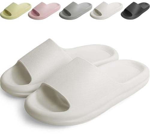Kattmas Slides for Women & Men - Bathroom Shower Shoes - Non Slip House Slippers - Lightweight Beach Sandals - With Arch Support - Ultra Light Quick Drying