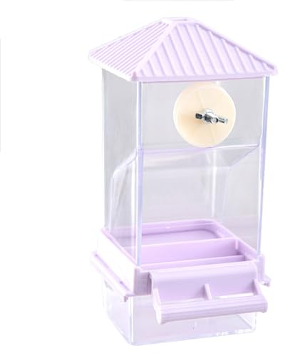 Wsdsgz Distributeur de nourriture automatique transparent pour perroquets avec grand espace de rangement et entretien facile