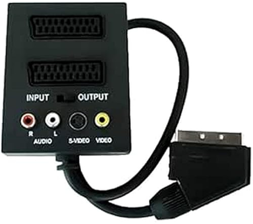 Lemag srl Adaptador de euroconector múltiple con salidas de audio/vídeo RCA – Convertidor SCART a AV para TV, DVD, decodificador, consola – Entrada/salida seleccionable – 1 unidad