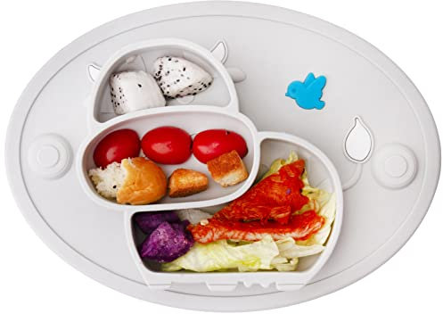 Mantel individual de silicona para bebés, placa de alimentación antideslizante para niños pequeños Bebés Niños con fuerte succión Se adapta a la mayoría Bandejas para Tronas