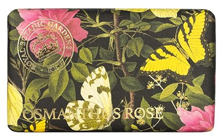 The English Soap Company Kew Gardens Osmanthus Rose Soap - Luxury Vegan Soap Bar Enriched with Shea Butter - Exotic Floral Rose Scent, Moisturising, Cruelty-Free, Made in England - 240g