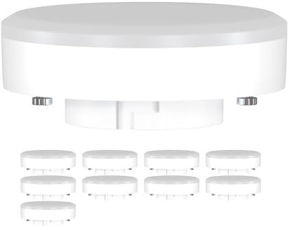 ledscom.de 10 pezzi lampadina GX53 LED, bianco (4100 K), 10,9 W, 1212lm, 115°, opaco