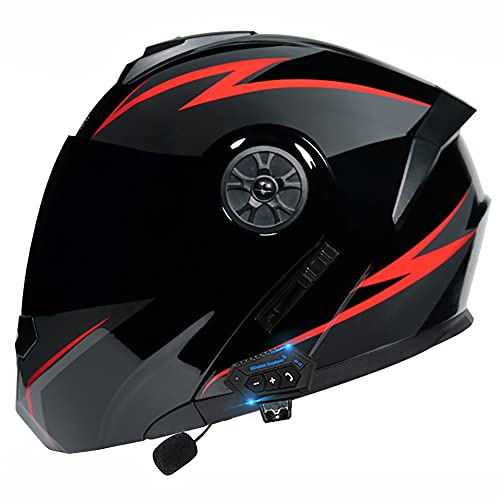 Byroads Bluetooth Casque Modulable Moto Casque Flip Up Intégral Moto avec Double Anti-buée Visière Casques Intégraux ECE Homologué Lumière pour Femmes Hommes 55~62CM