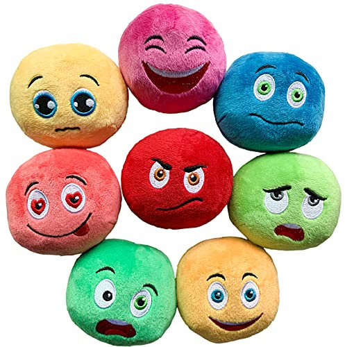 TONGKTAI Hundespielzeug, 8 Stück Quietschendes Spielzeug Weich Gefüllte Plüschbälle Hundeball, Kauspielzeug interaktives Apportierspiel für Welpen,Kleine, Mittelgroße Haustiere Hund