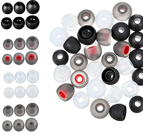 48 Stücke Ersatz Silikon Ohrstöpsel, Ohrhörer Ersatzstöpsel aus Silikon, Ersatzpolster Ohrpolster Kopfhörer Aufsätze, Kompatibel mit den meisten in-Ear Kopfhörer, 4 Farbe, 3 Größen (11/12/13mm)