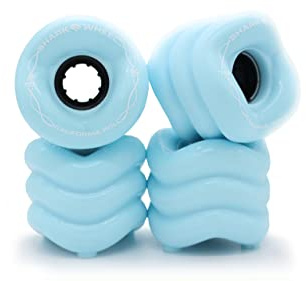 Shark Wheel 60 mm 78a, Skateboard Cruising Wheels, California Roll, Ice Blue, Set of 4 Wheels