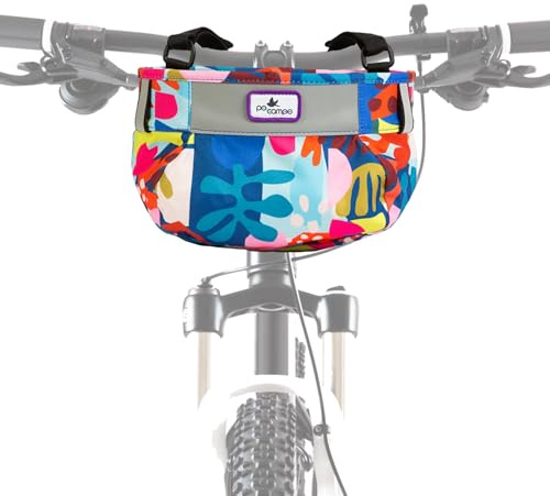 Po Campo Kids Bicycle Basket – Whoosh Bike Basket – Front Frame Handlebar Bag – Waterproof Fabric Bike Basket for Boys, Girls, Toddlers Bike or Scooter (Aquatic)