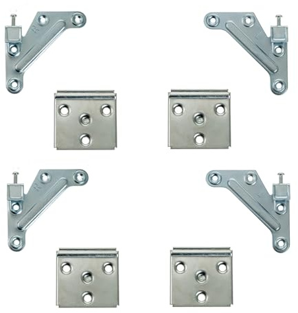 Juego colgador para muebles de cocina armarios cabeceros cabezales percheros estantes, escuadra+placa de montaje. Herraje para pared suspendido oculto, montaje resistente(2)