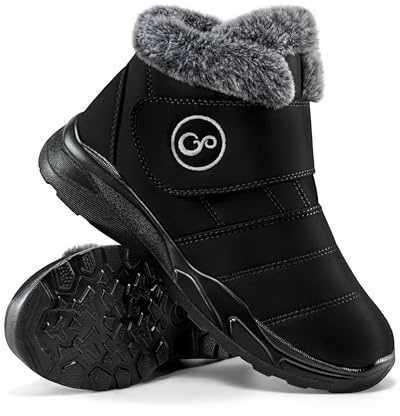 Aomigoct Winter Snow Boots for Women Waterproof: Fur Lined Warm Womens Boots Anti Slip Hook Loop Comfortable Booties Outdoor