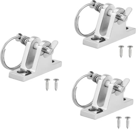 Kisangel 3 Piezas Accesorio para Toldo De Monturas Pabellón Bote Montaje De Toldo para Ajuste De Bisagras De Cubierta Accesorios para Accesorio para Silver