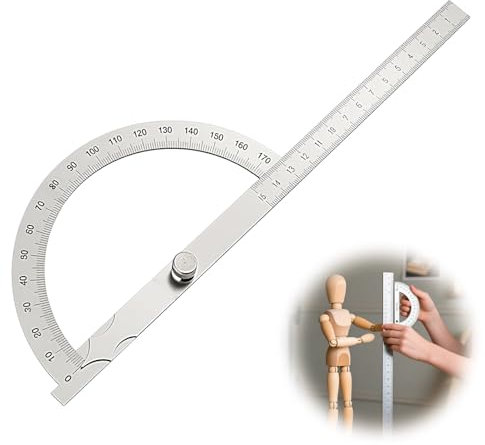 tiyiyok Rapporteur D'angle Numerique, Fausse Equerre, L Equerre, Fabriqué en Acier Inoxydable, 0-180°, 15cm Portable, Adapté à La Production de Bricolage, Le Travail du Bois, La Maison