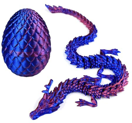 Uovo Di Drago Stampato In 3D, con Figure di Drago Mobili di Drago, Giocattolo Misterioso Con Drago di Cristallo Articolato per Auto, Uffici, regalo per ragazzi e ragazze Dragon Figurine giocattoli