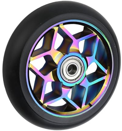 Gettimore Ruedas para patinete profesional de 110 mm con cubo de aleación de aluminio, neumáticos de poliuretano de alta elasticidad, rodamientos ABEC para trucos al aire libre, siete colores