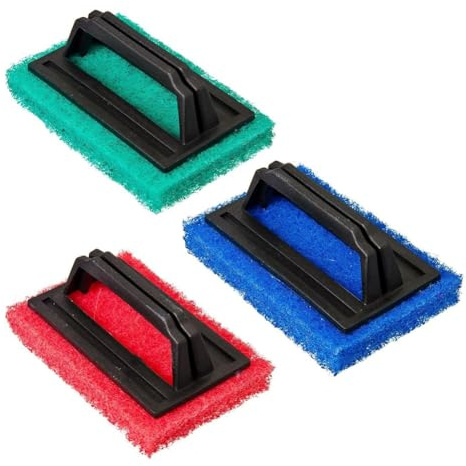 UDSKNV[KSL Screen Printing Scrub Pad Set(3 Pcs) with Ink Cleaning Brushes-Ergonomic Handles for Efficient Mesh Frame Reclamation