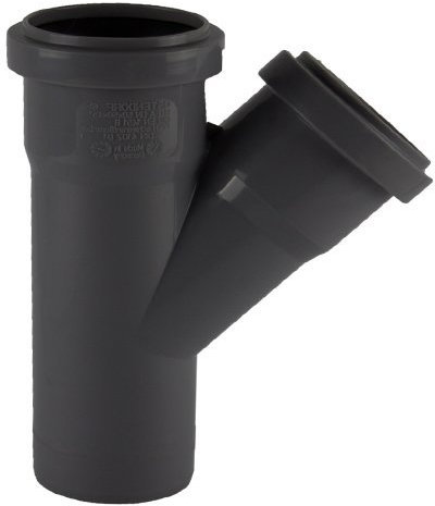 MegaHaustechnik HT Abzweig DN125 auf DN125 Winkel 87° Grad Abzweig Außendurchmesser 125mm 12,5cm x Rohr AußenØ 125mm 12,5cm 2 Steck Muffen Gummi Dichtungen Abwasser Abfluss Leitung HTA Kunststoff PP