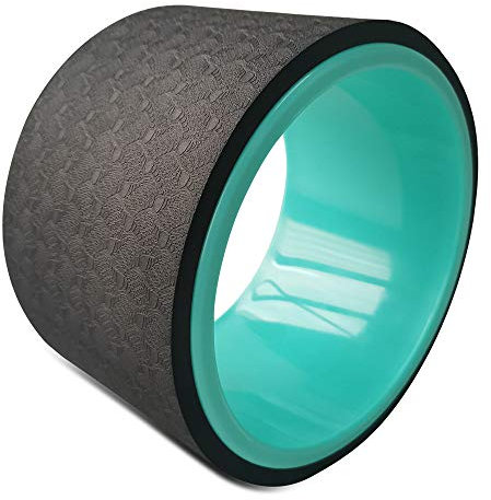NGT Yoga-Rad 15,2 cm Yoga-Rad für Rückenschmerzen, stärkste und bequemste Dharma-Yoga-Requisitenrad mit gratis Yoga-Bändern (15,2 cm) schwarz-grün