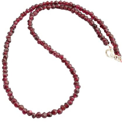 Granat Kette Natur Weinrot facettierte Collier 45 cm