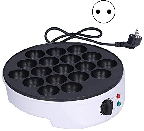 Takoyaki Maker, Máquina Eléctrica para Hacer Gofres de Huevos, Antiadherente, Herramienta de Cocina para Hornear para Cake Pops Bubble Egg Waffle 220-240V 50-/60Hz 750W-White(EU Plug)