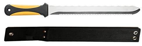 Insulation Board Knife with Sheath - Serrated Stainless Steel Saw for Cutting XPS & PIR Foam Board, Rockwool, Polystyrene and Loft Insulation Materials (YHSC)
